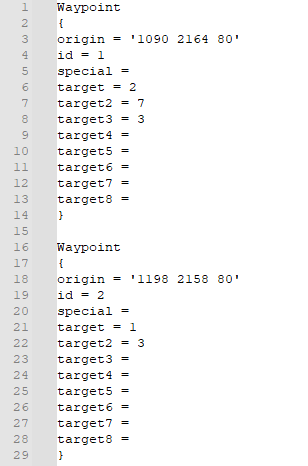 Data structure of a .way file when opened in a text editor.